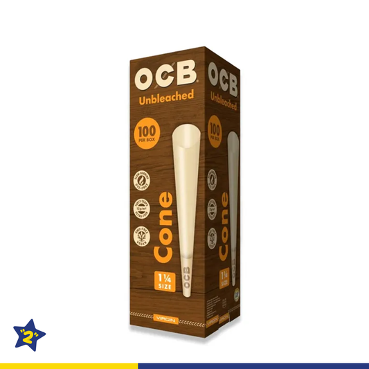 OCB VIRGIN UNBLEACHED 1¼ SIZE PRE-ROLLED CONE