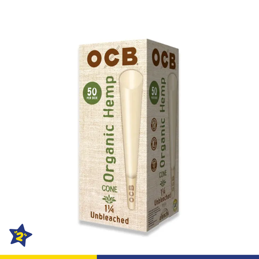 OCB ORGANIC HEMP UNBLEACHED 1¼ SIZE PRE-ROLLED CONE