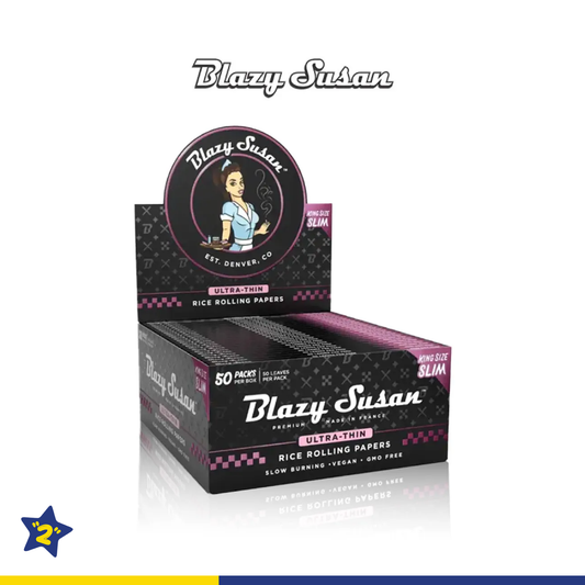 BLAZY SUSAN ULTRA THIN RICE ROLLING PAPERS 50PK/DISPLAY