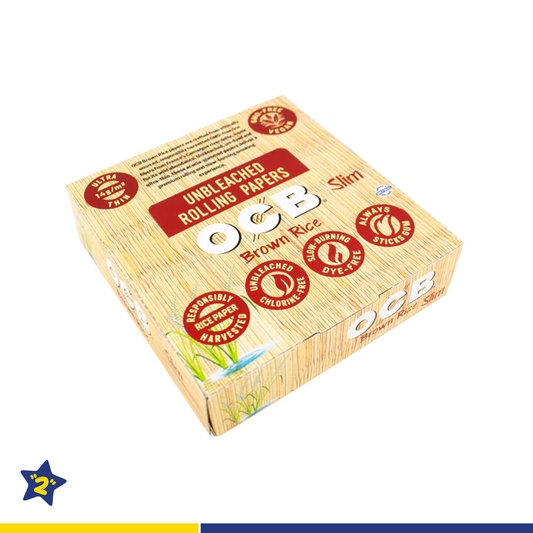 OCB Brown Rice King Size Slim Rolling Papers (24packs/Display)