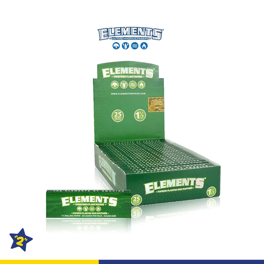 ELEMENTS UNREFINED PLANT 1¼ ROLLING PAPERS 50CT/25PK