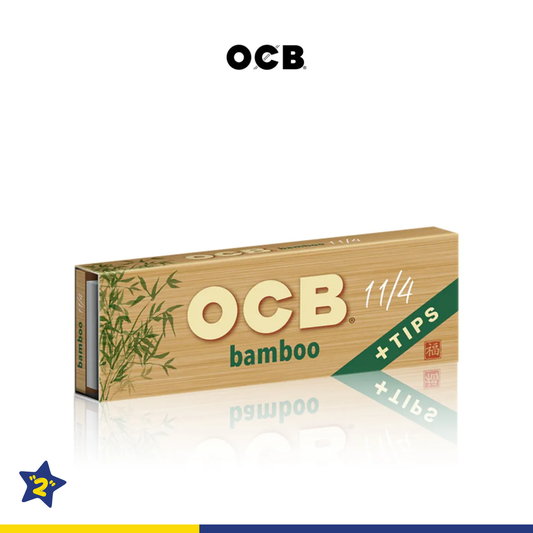 OCB BAMBOO UNBLEACHED 1¼ ROLLING PAPERS + TIPS 24PK/DISPLAY