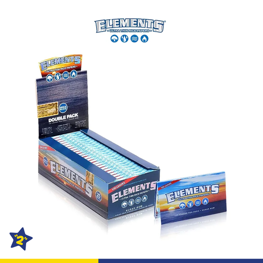 ELEMENTS SINGLE WIDE DOUBLE PACK ROLLING PAPER 100CT/25PK