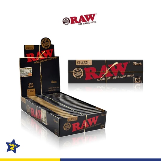 RAW BLACK CLASSIC 1¼ ROLLING PAPERS 50CT/24PK