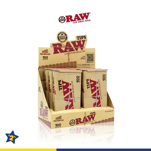 RAW AUTHENTIC PRE-ROLLED TIPS 100CT/6-TIN