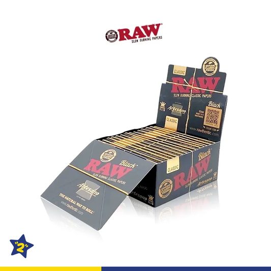 RAW BLACK ARTESANO KING SIZE SLIM ROLLING PAPER 32CT/15PK