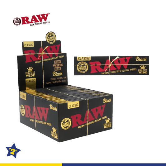 RAW BLACK CLASSIC KING SIZE ROLLING PAPER 50PK/DISPLAY