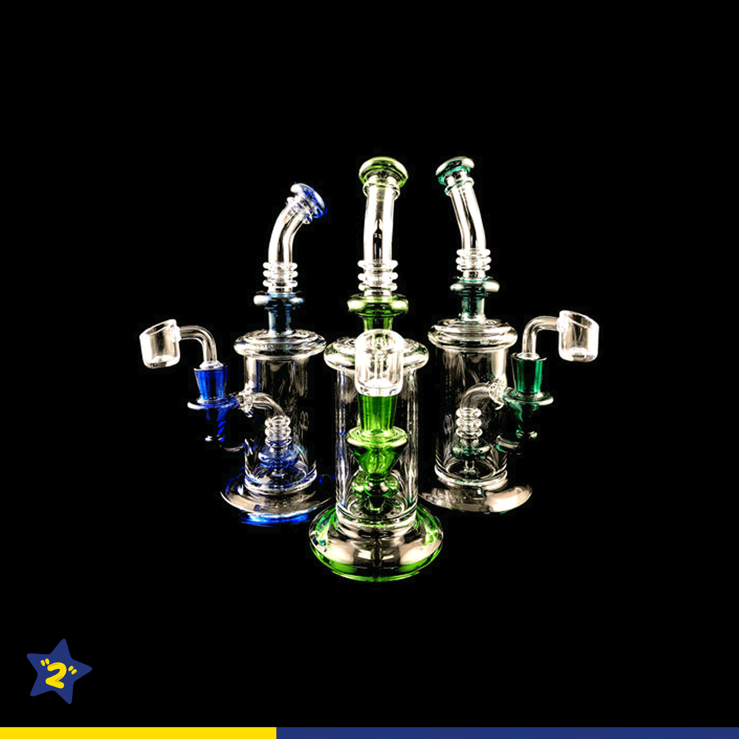 Triple Ring Shower Perc Dab Rig