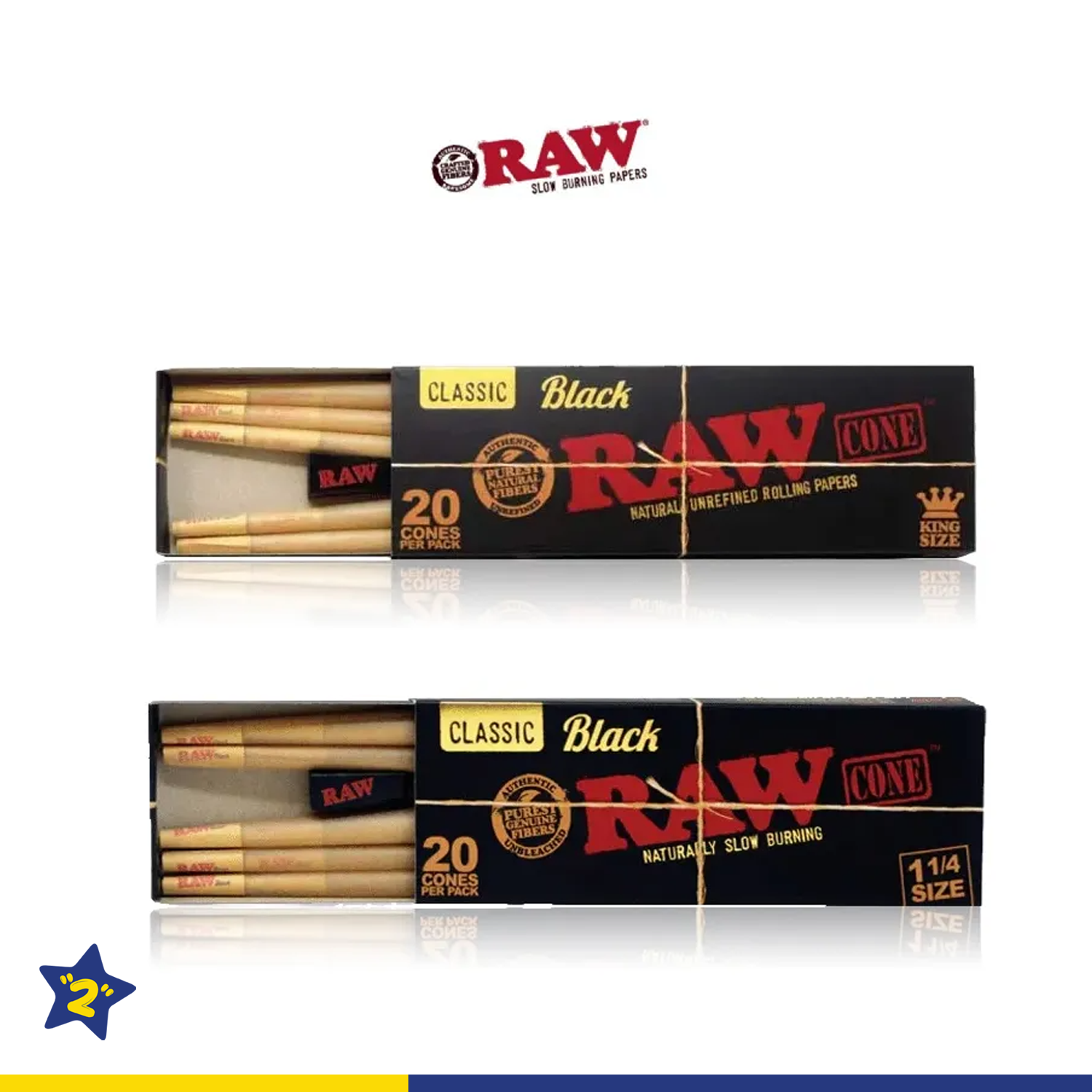 RAW BLACK CLASSIC PRE-ROLLED CONES 20CT/PK