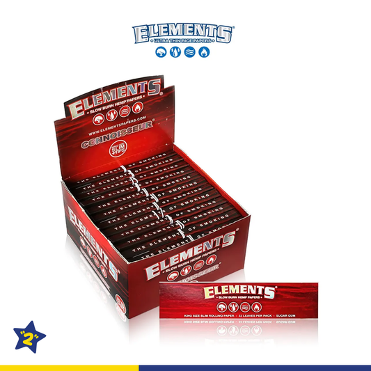 ELEMENTS CONNOISSEUR KING SIZE SLIM HEMP PAPER + TIPS 32CT/24PK