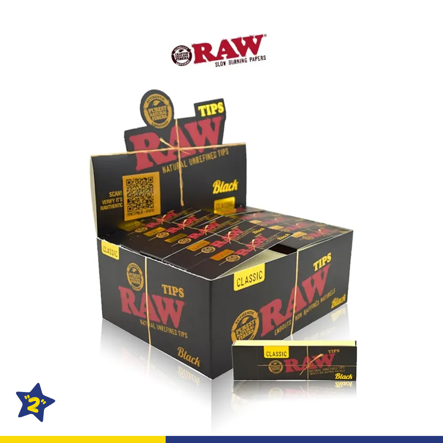 RAW BLACK CLASSIC TIPS 50CT/50PK