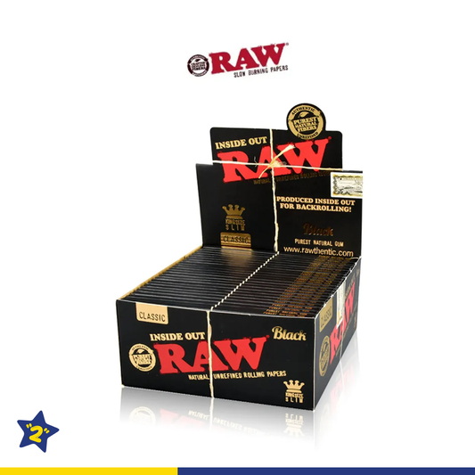RAW BLACK CLASSIC KING SIZE ROLLING PAPER 50PK/DISPLAY