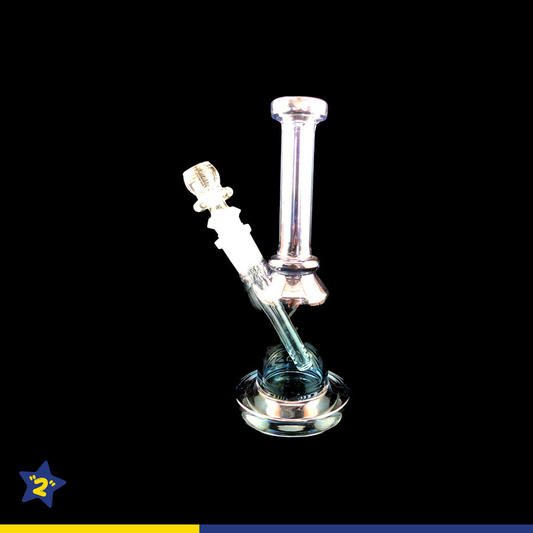 8" Narrow Tube Shiny Metallic Water Pipe