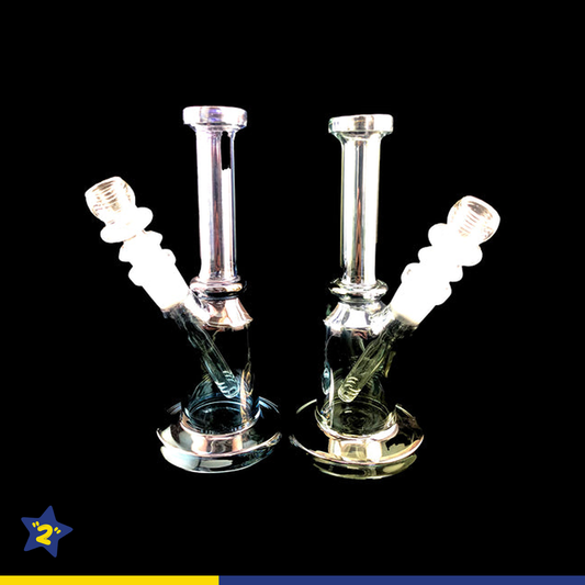 8" Narrow Tube Shiny Metallic Water Pipe