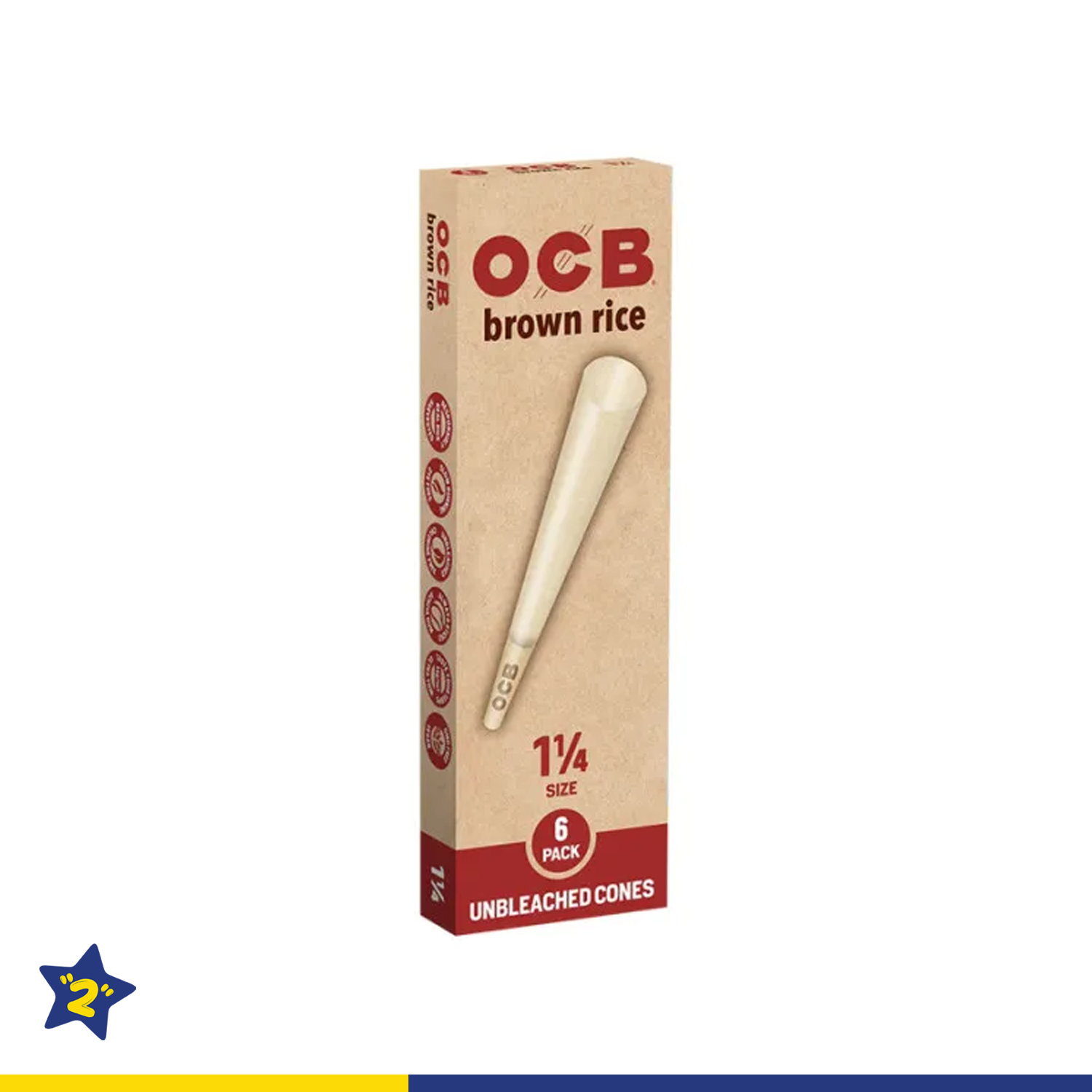 OCB BROWN RICE UNBLEACHED PRE-ROLLED CONES
