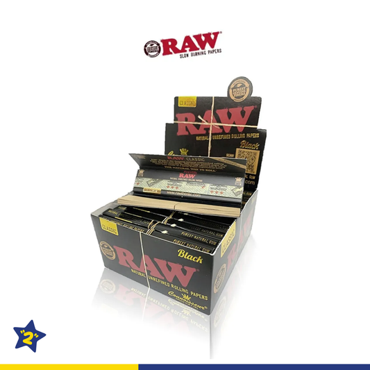 RAW BLACK CLASSIC CONNOISSEUR PAPERS + TIPS 50CT/24PK