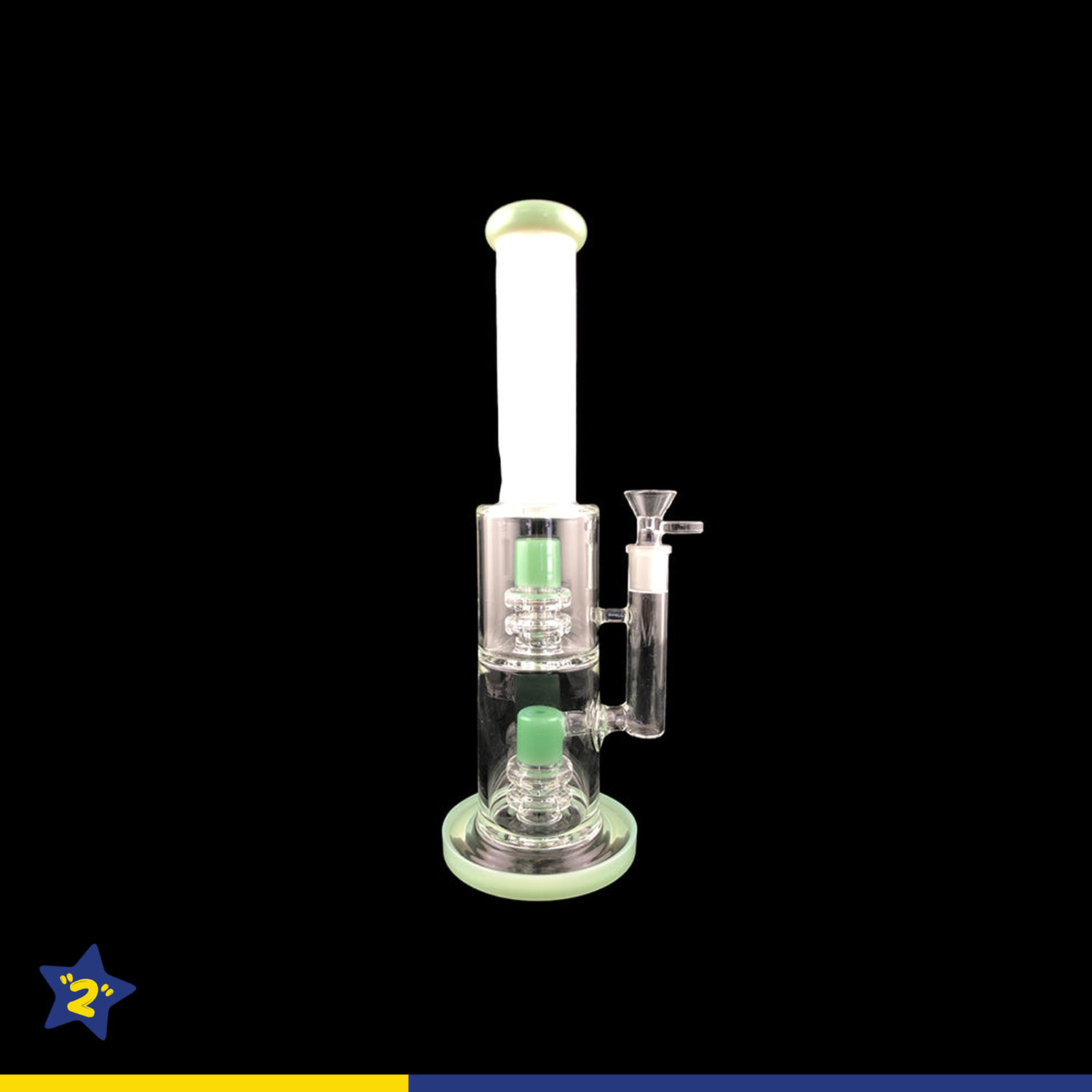 12" Straight White Tube Double Matrix Water Pipe