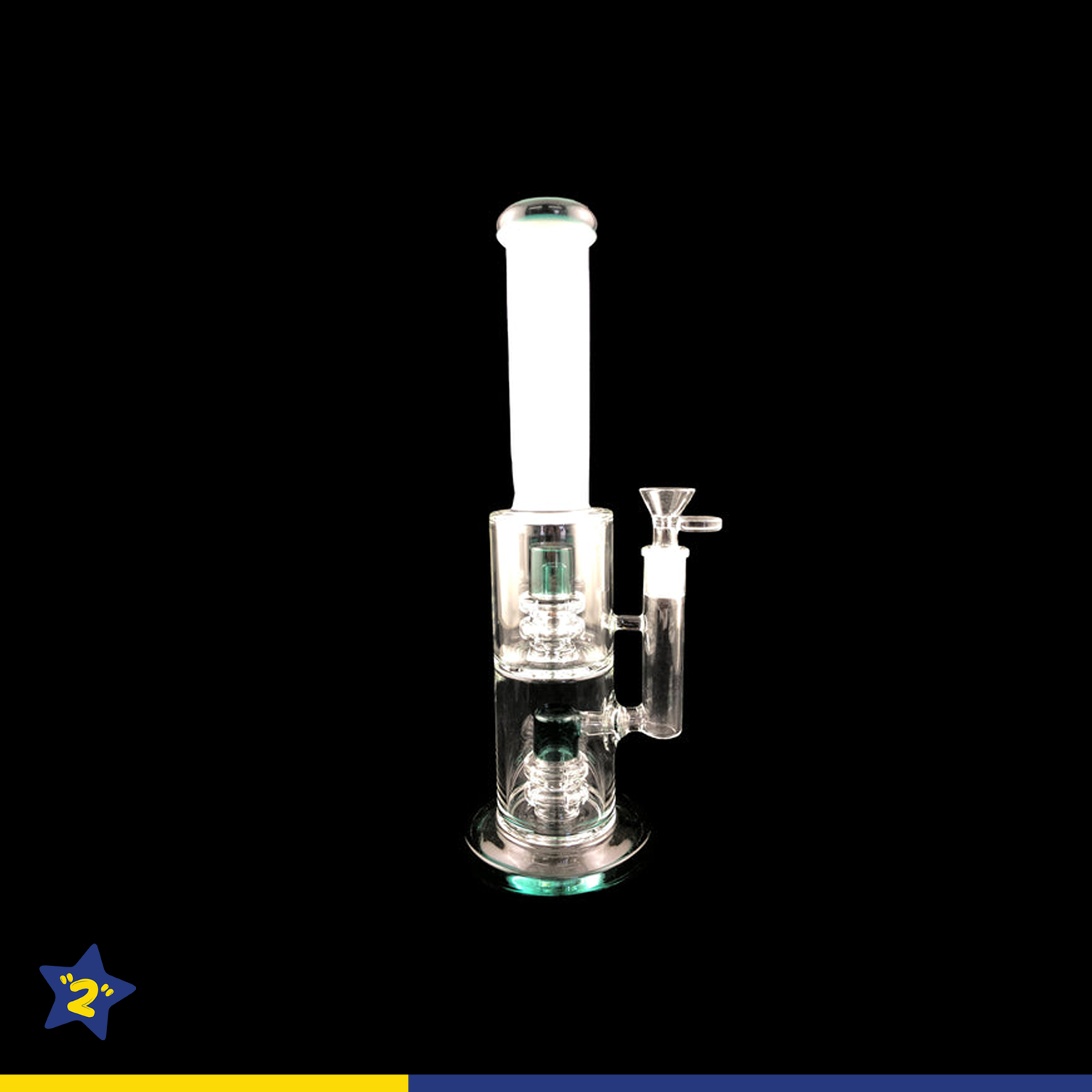 12" Straight White Tube Double Matrix Water Pipe