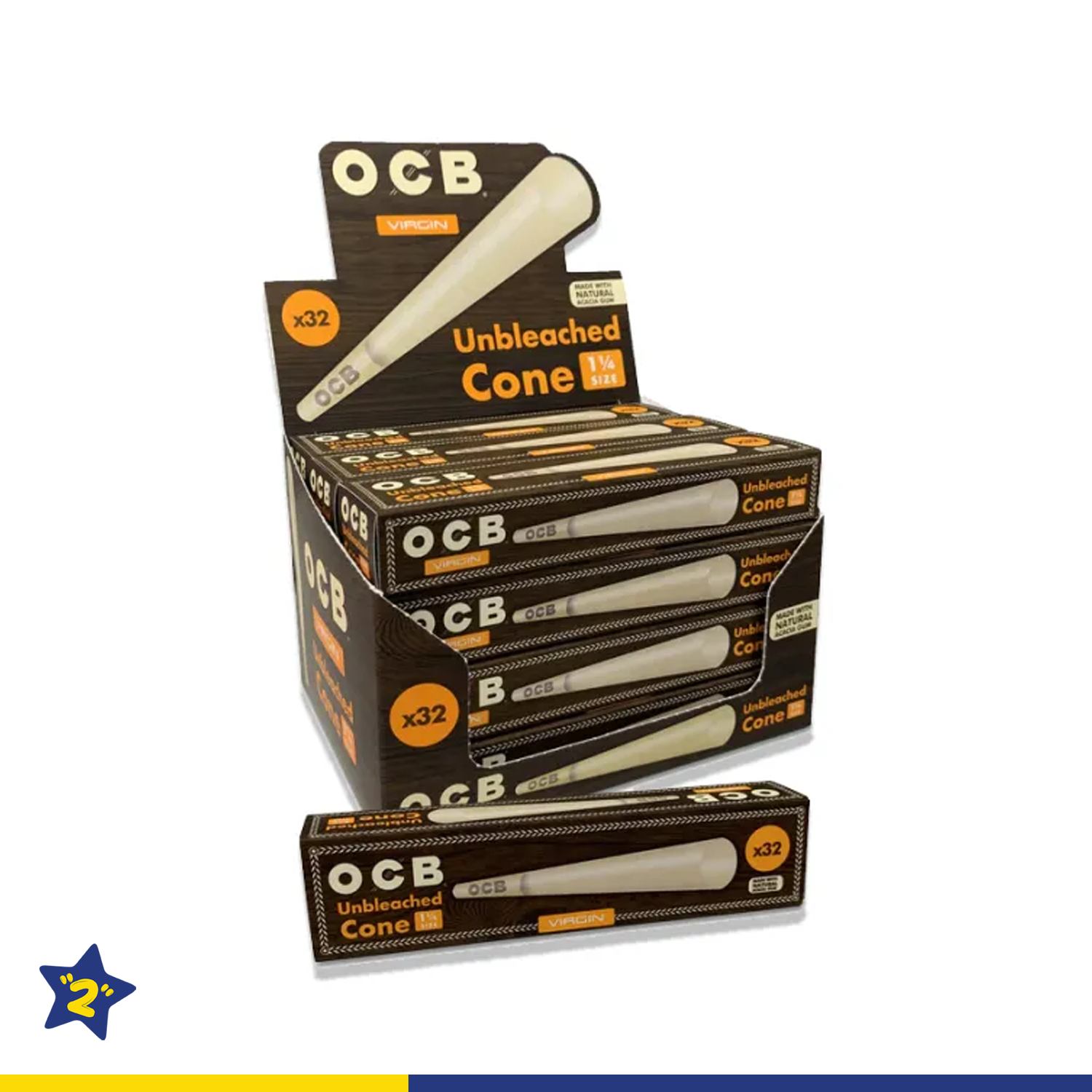 OCB VIRGIN UNBLEACHED PRE-ROLLED CONES
