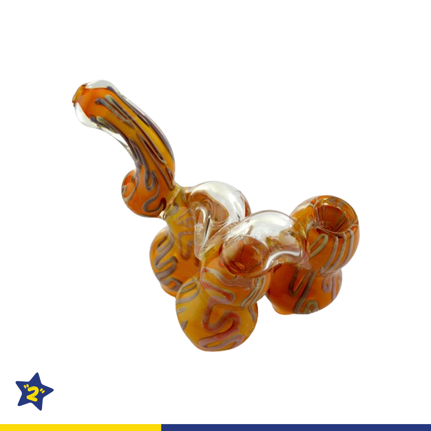 6" Fancy Art Fumed Triple Chamber Bubbler