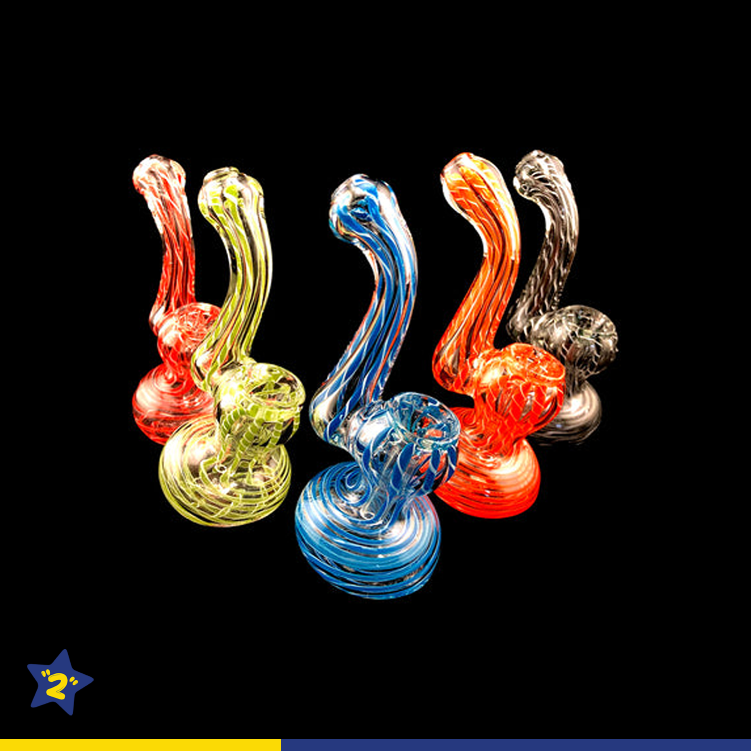 4" Mini Color Stripe Sherlock Bubbler