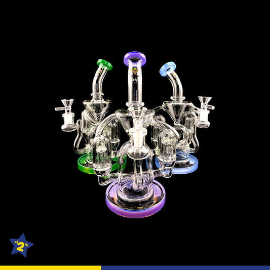 10" Star Wing Double Dome & Inline Perc Water Pipe