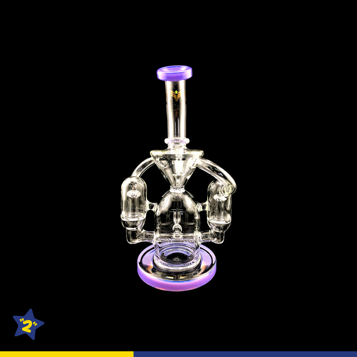 10" Star Wing Double Dome & Inline Perc Water Pipe