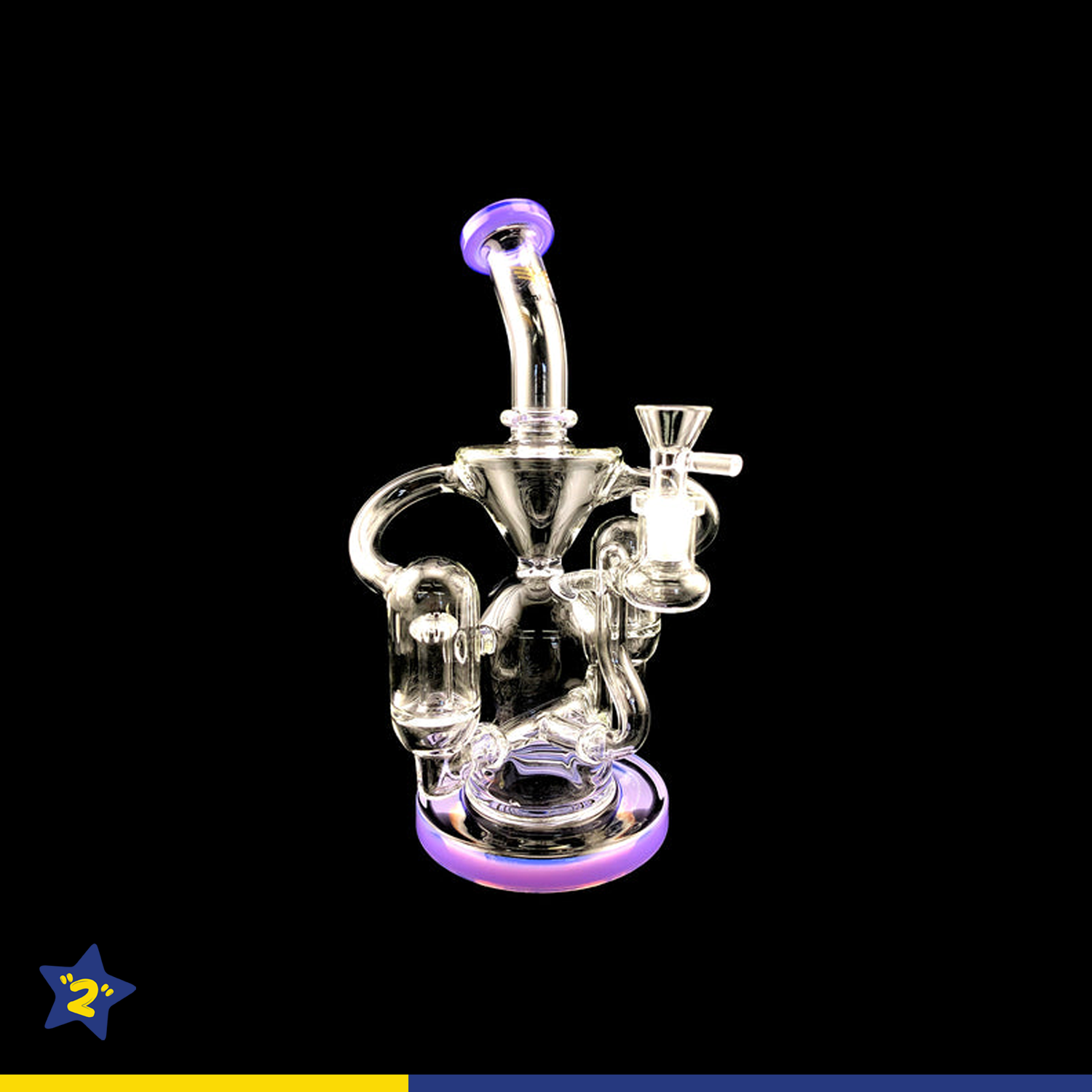 10" Star Wing Double Dome & Inline Perc Water Pipe