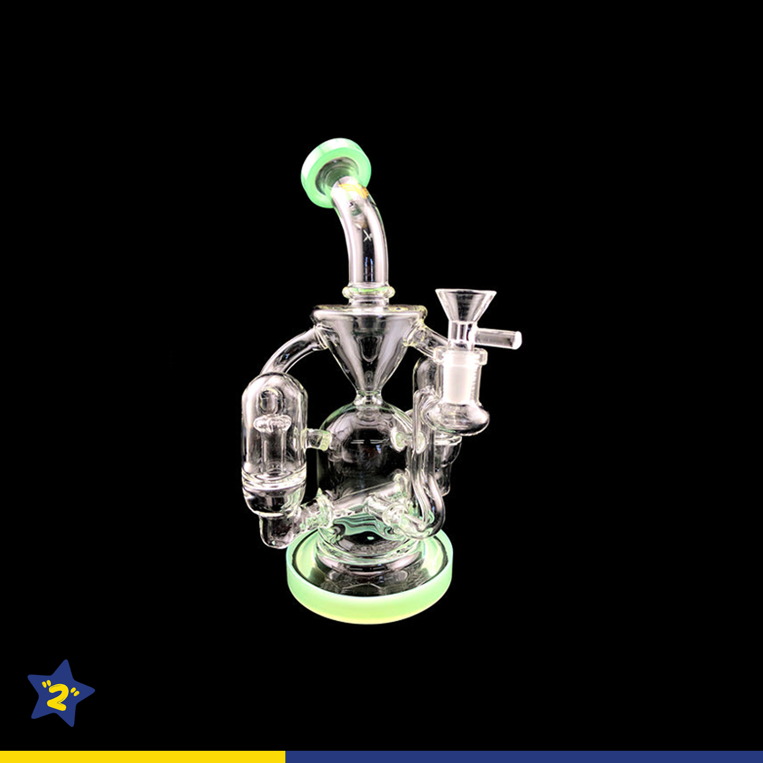 10" Star Wing Double Dome & Inline Perc Water Pipe