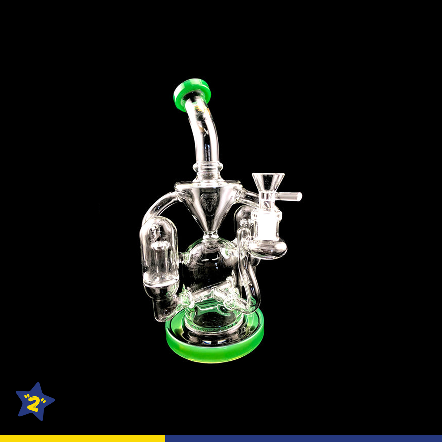 10" Star Wing Double Dome & Inline Perc Water Pipe