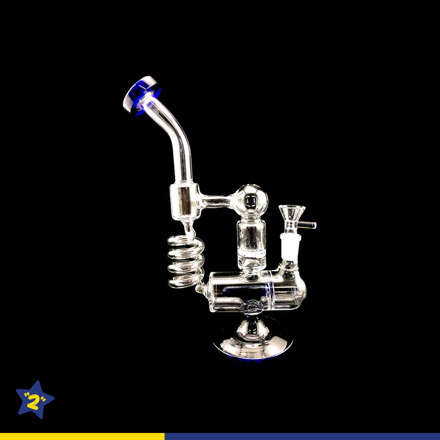 10" Coil Water Pipe With Honeycomb & Inline