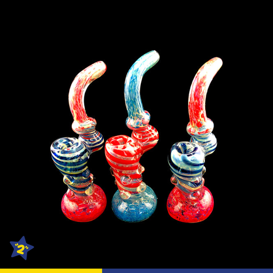 8" Beaded Frit Sherlock Bubbler