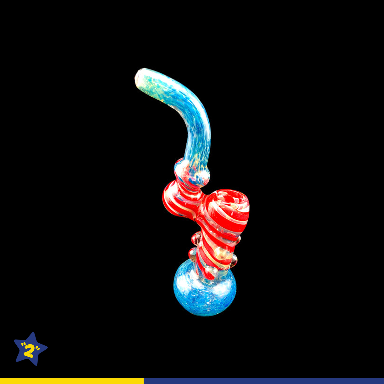 8" Beaded Frit Sherlock Bubbler