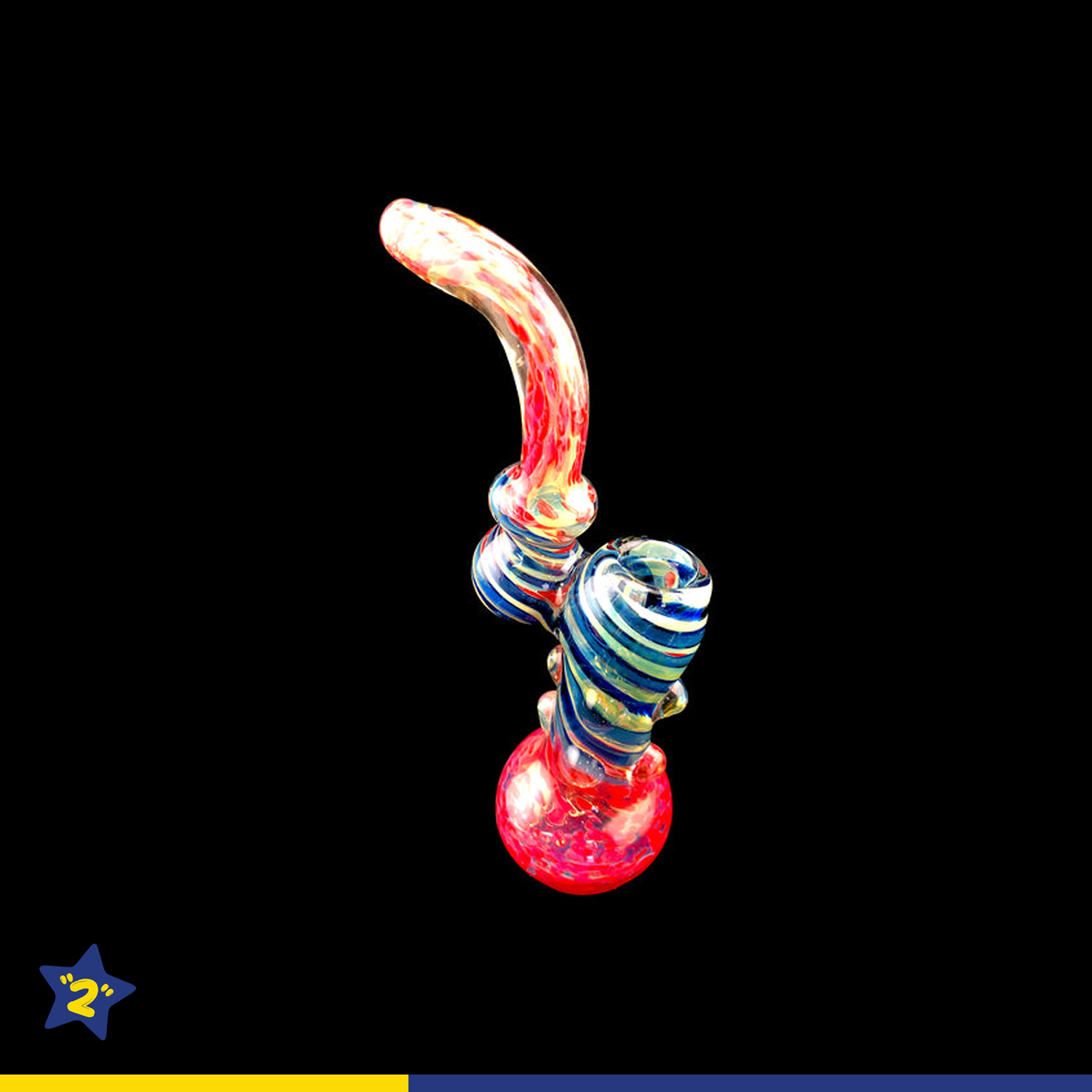 8" Beaded Frit Sherlock Bubbler