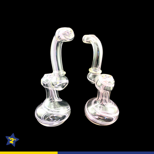 8" Clear & Slime Twisted Bubbler