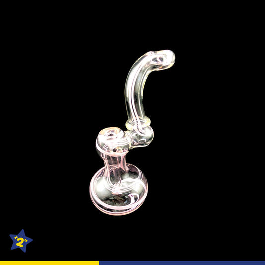 8" Clear & Slime Twisted Bubbler