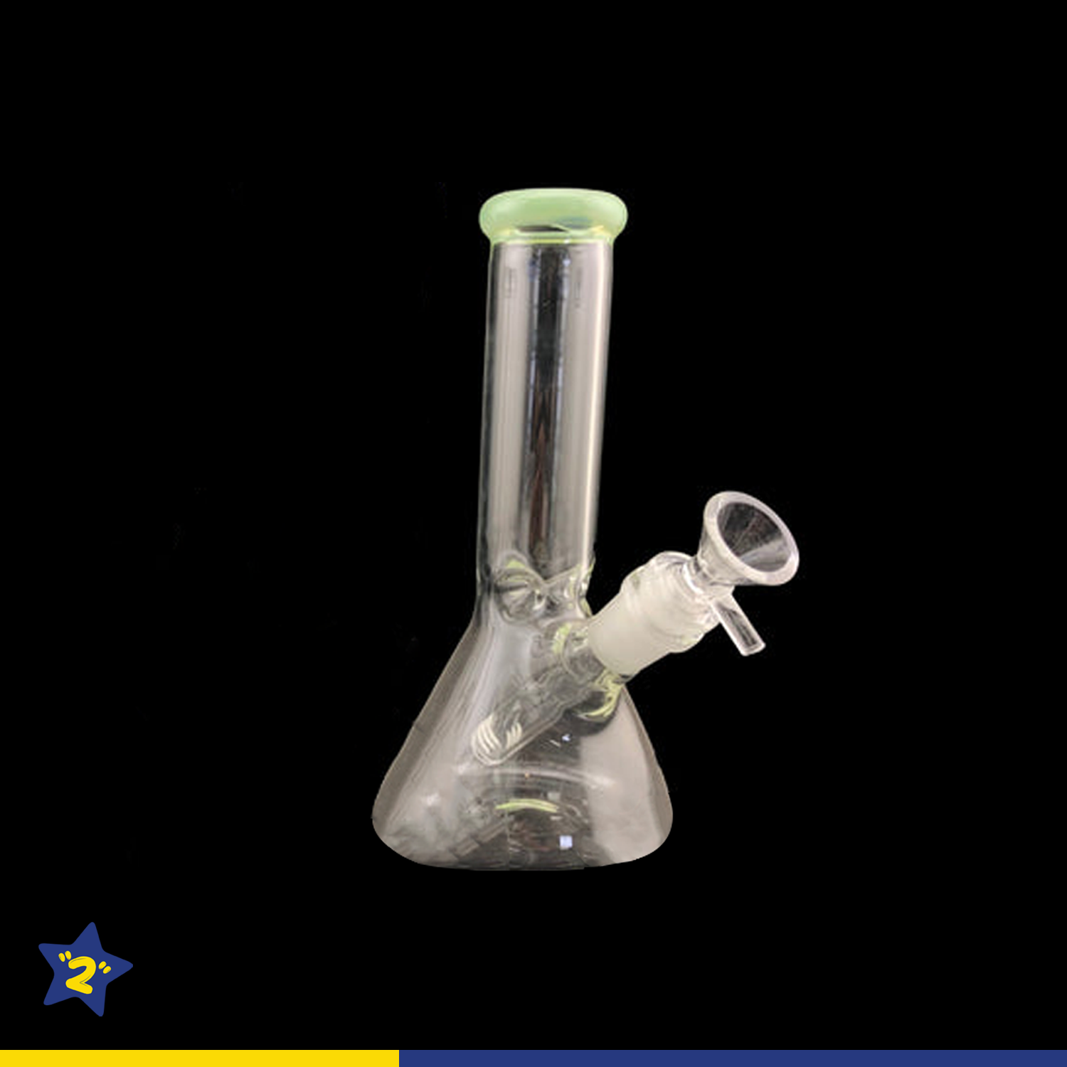 8" Clear & Color Mouth Beaker Water Pipe