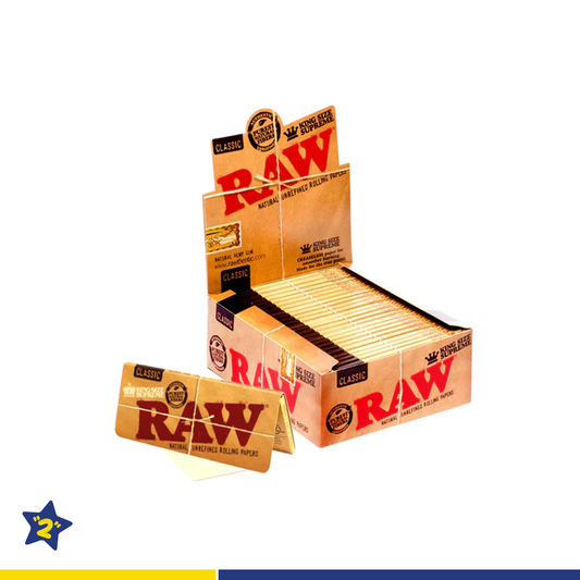 Raw Classic King Size Supreme Rolling Paper (40 Sheets Per Pack / 24 Pack Display)