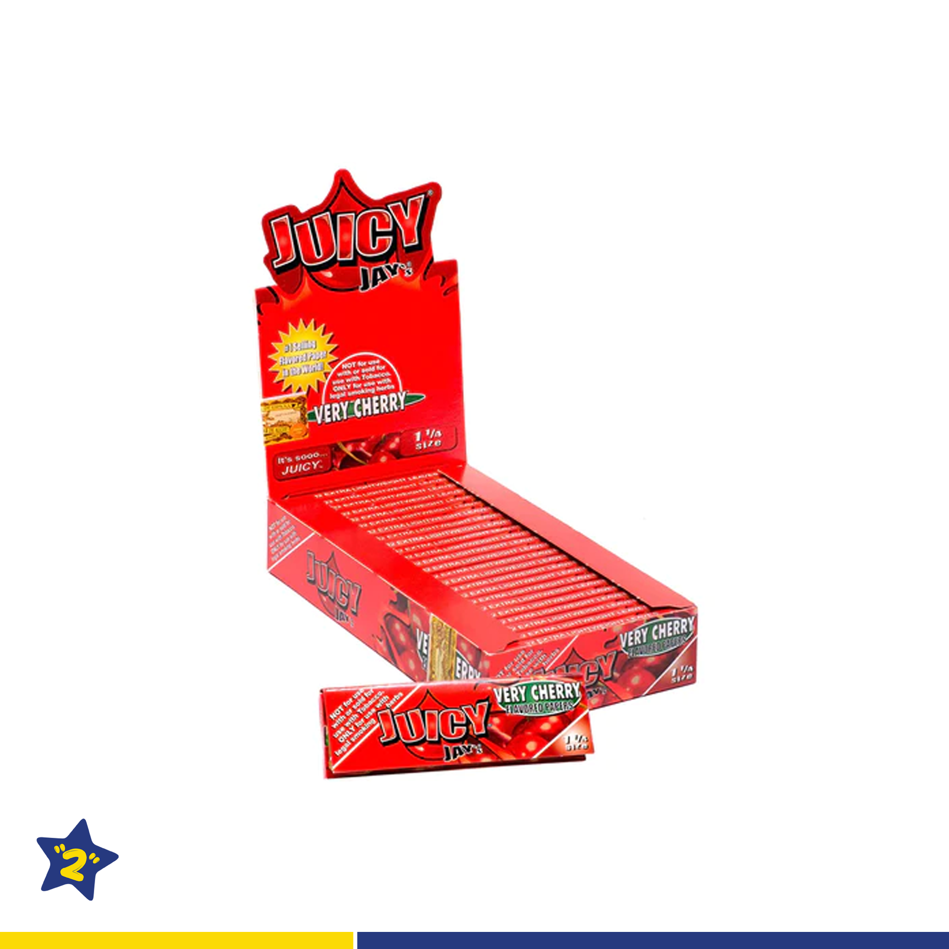 Juicy Jay's 1 1/4" Size Rolling Paper Very Cherry Flavor