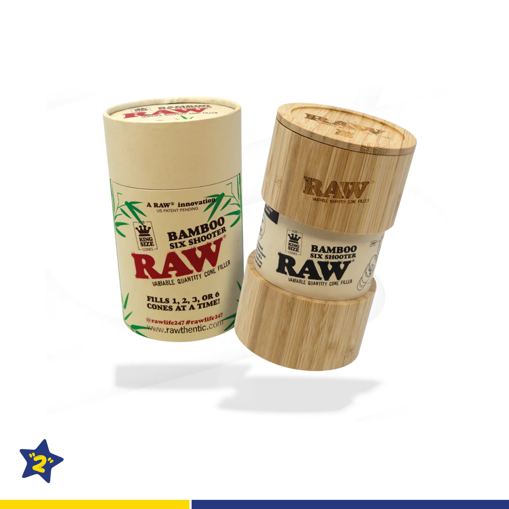 RAW Bamboo Six Shooter King Size Cone Filler