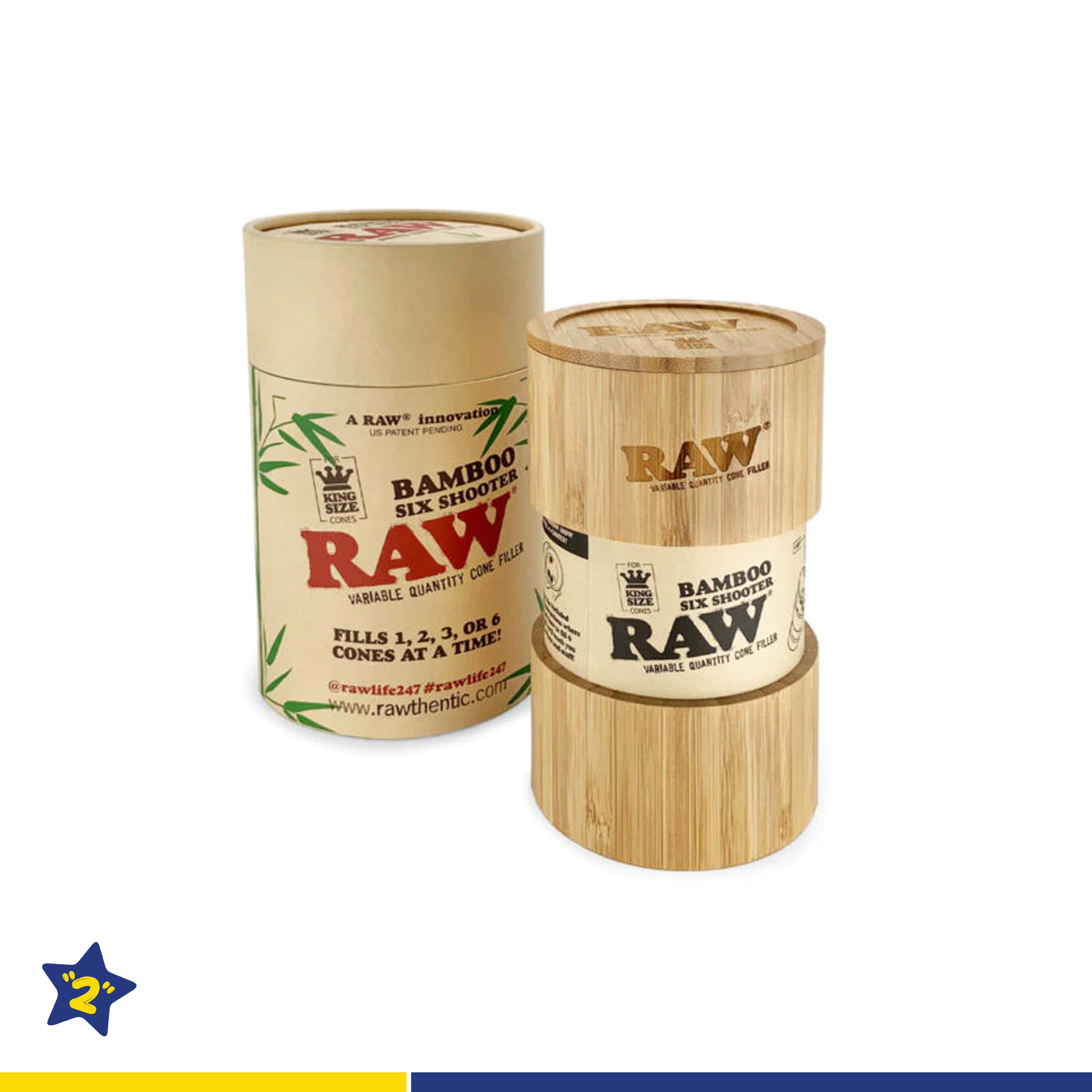 RAW Bamboo Six Shooter King Size Cone Filler
