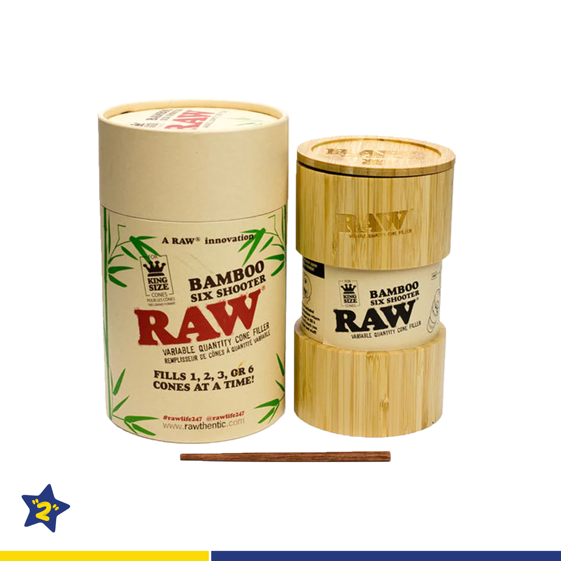 RAW Bamboo Six Shooter King Size Cone Filler