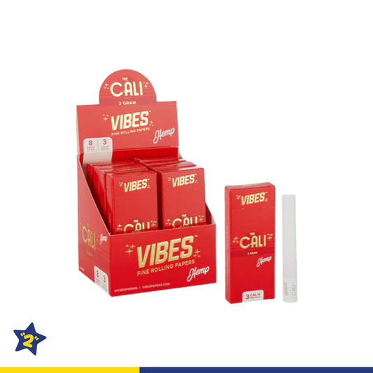 VIBES - The Cali 2 Gram Hemp (8 Packs of 3 Rolls)