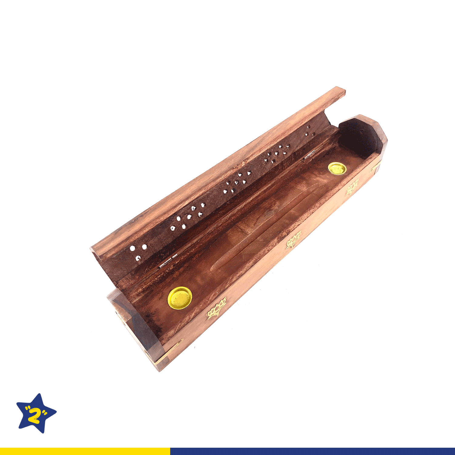 Ppure Wooden Coffin Box Incense Stick Holder
