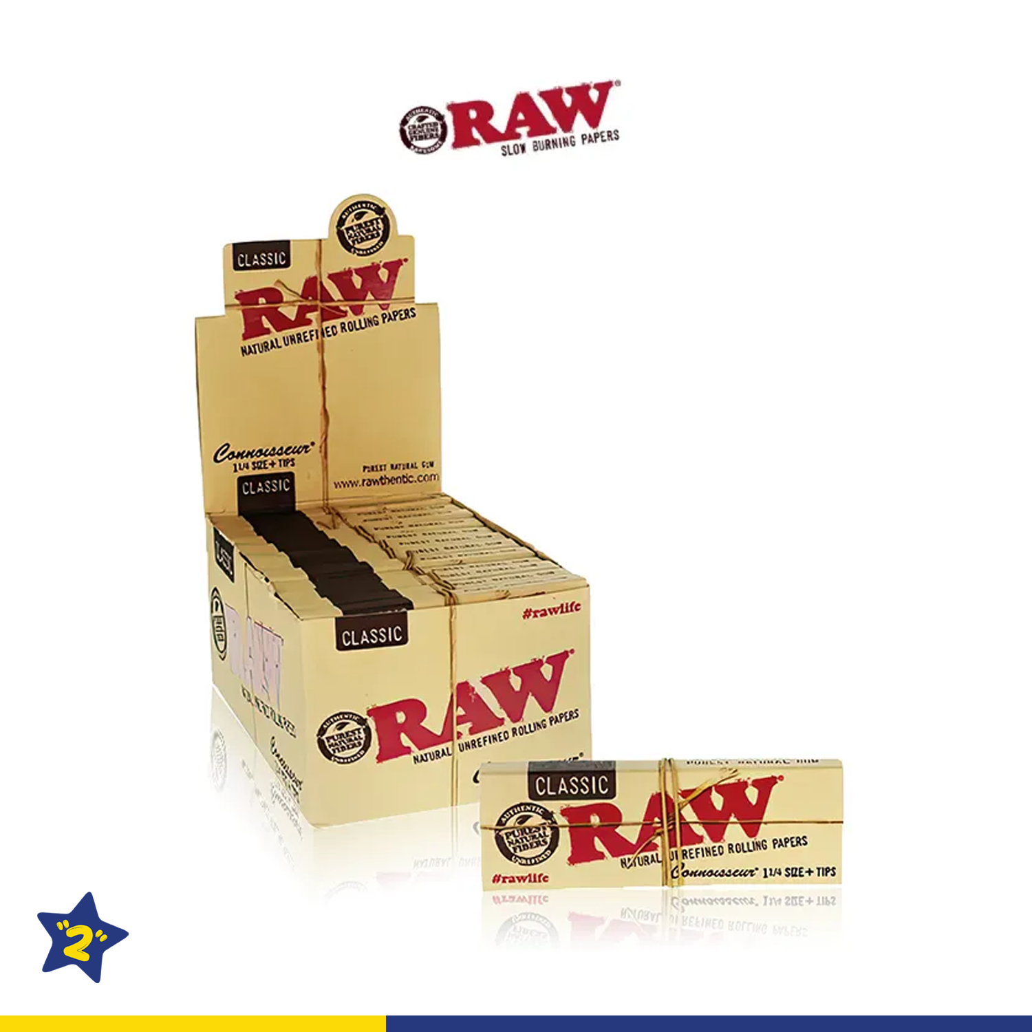 RAW CLASSIC CONNOISSEUR 1¼ PAPERS + TIPS 32CT/24PK