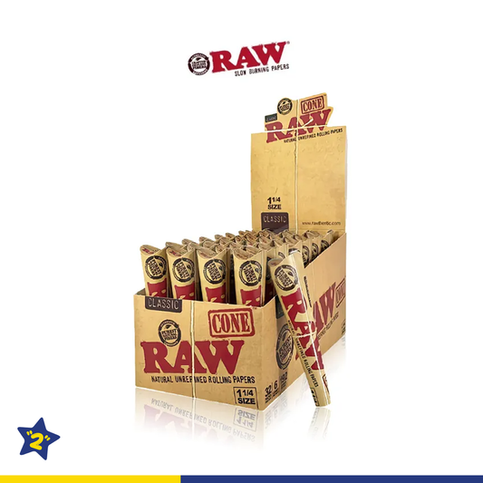 RAW CLASSIC 1¼ PRE-ROLLED CONES 6CT/32PK