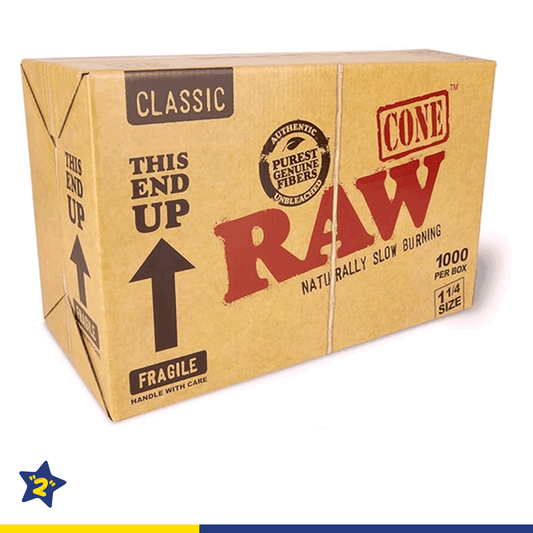 RAW Classic Natural Pre Rolled 1 1/4 Cones 1000 CT