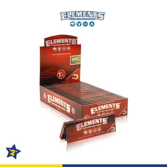 ELEMENTS RED HEMP 1¼ ROLLING PAPERS 50CT/25PK