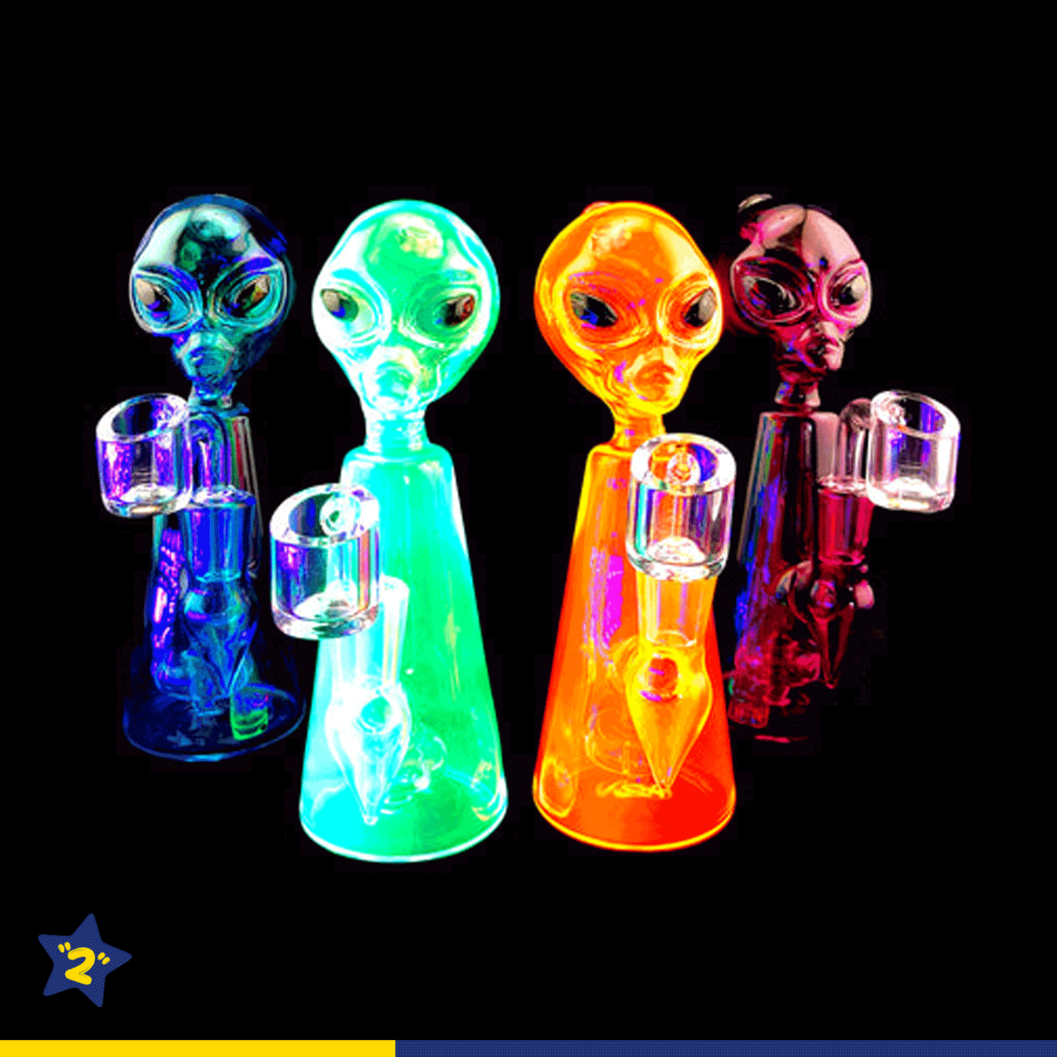 Alien Head UV Reactive Dab Rig