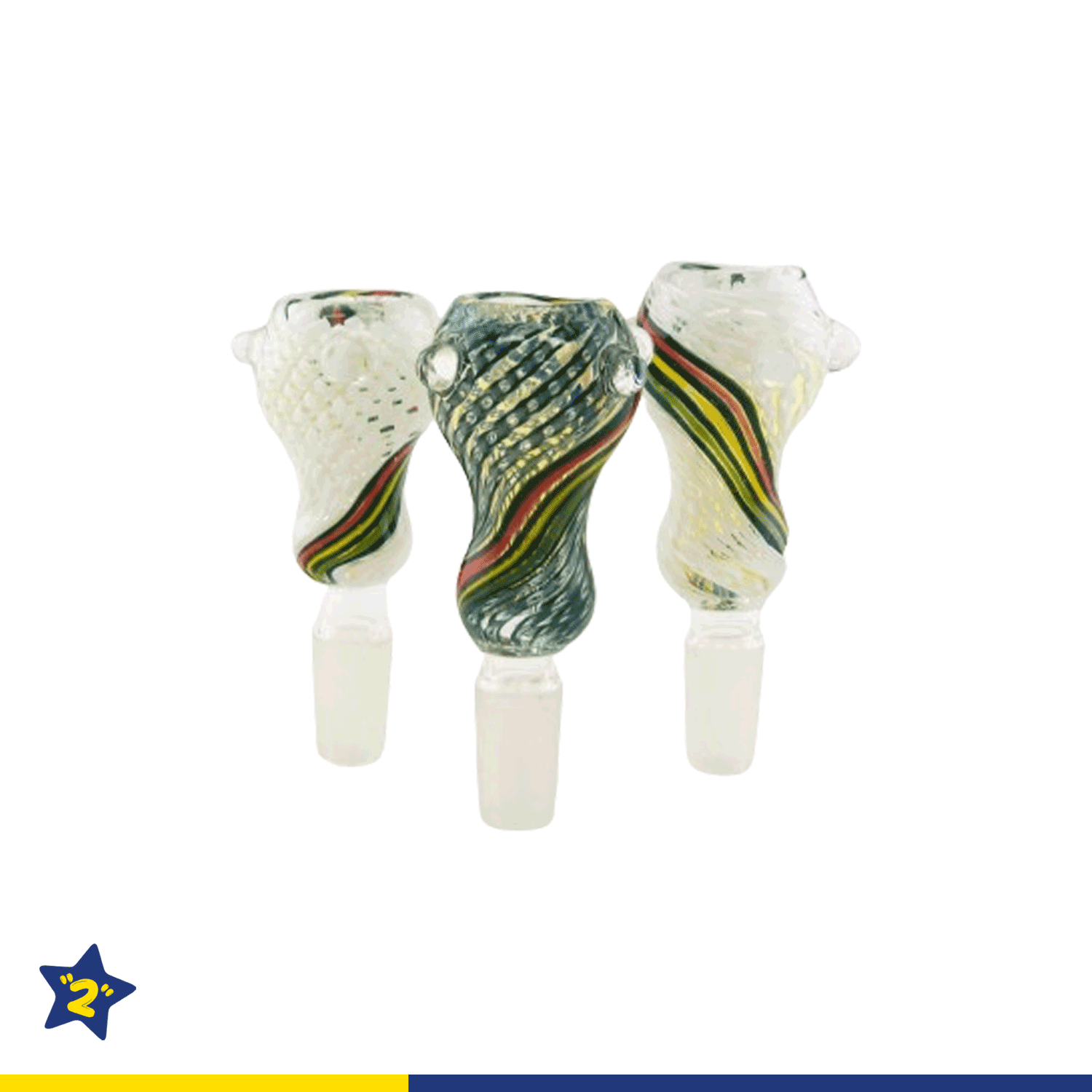 Inside Work Rasta Striped Funnel Bowls